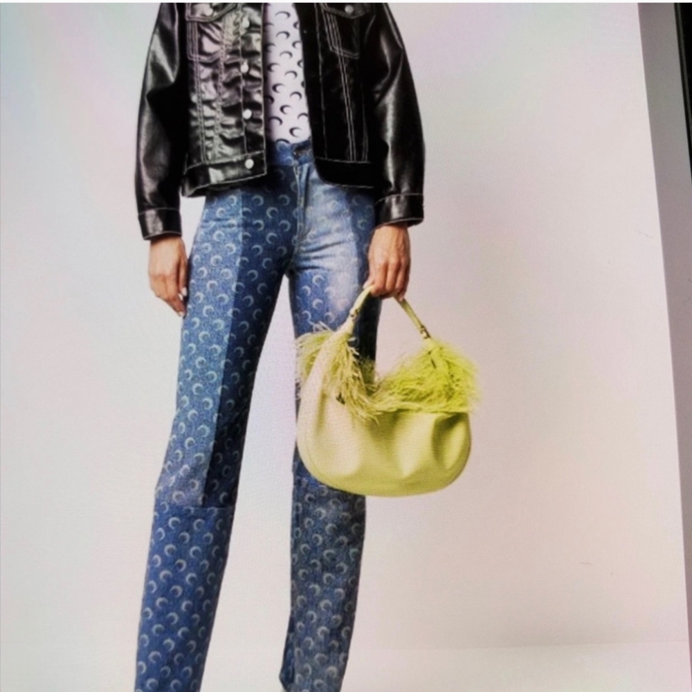 Marine Serre Blue Moon Print Jeans